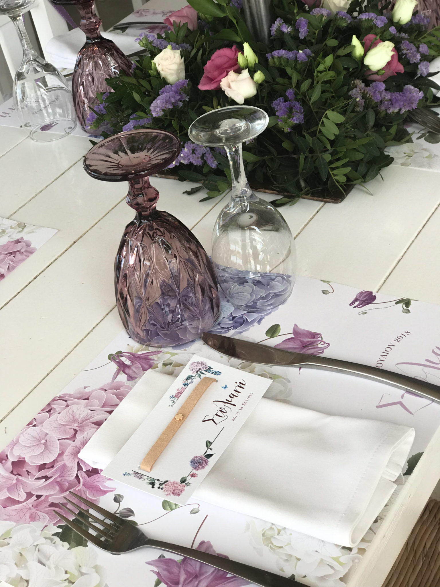 Lilac Blossoms-baptism-table set up