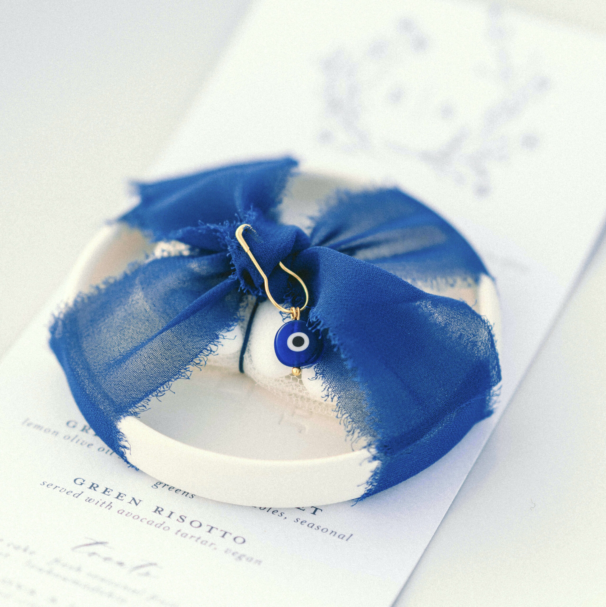 something-blue-wedding-white-ceramic-coaster-favour-ribbon-evil-eye-main-photo